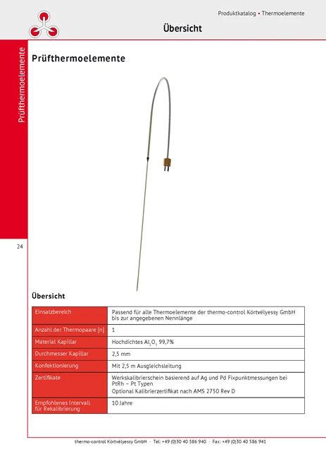 Katalog Prüfthermoelemente