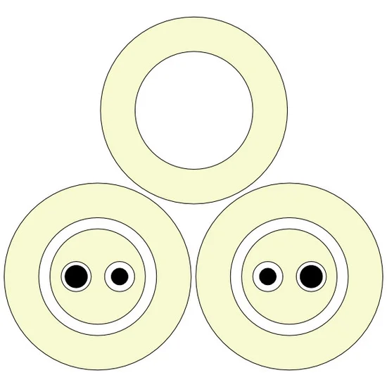 Schema of the cross section of a double thermocouple with additional test tube